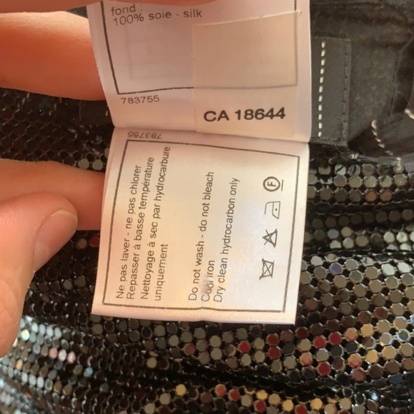 Circa Chanel 2008 Runway Sequin Black Silk top Sz 38 - Picture 2 of 13